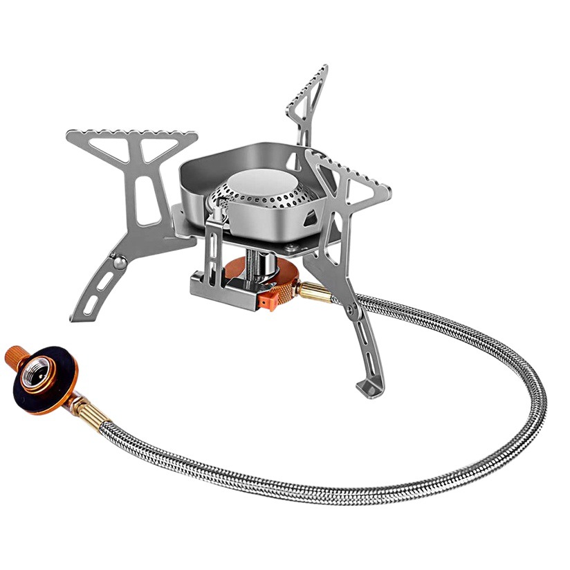 Split camping gas stove portable picnic flat gas stove electronic ignition stove outdoor windproof stove