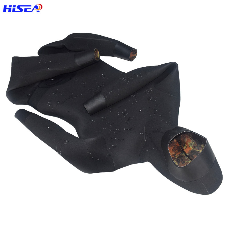 Picture of 5mm Thickeneded Split Wetsuit Men's Free Diving Camouflage Fishing Suit Warm Camouflage Deep Diving Fishing Suit Winter