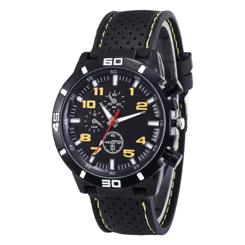 Fashion Silicone Car Line Men's Quartz Watch Casual Sports Watch Manufacturers Wholesale Foreign Trade Watch Men