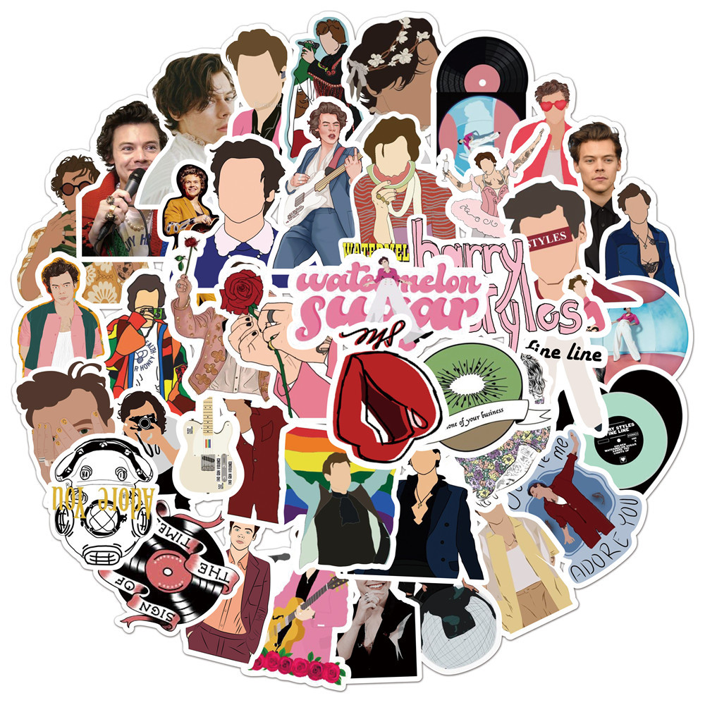50 sheets British singer harry style tu graffiti stickers waterproof stickers for luggage laptop