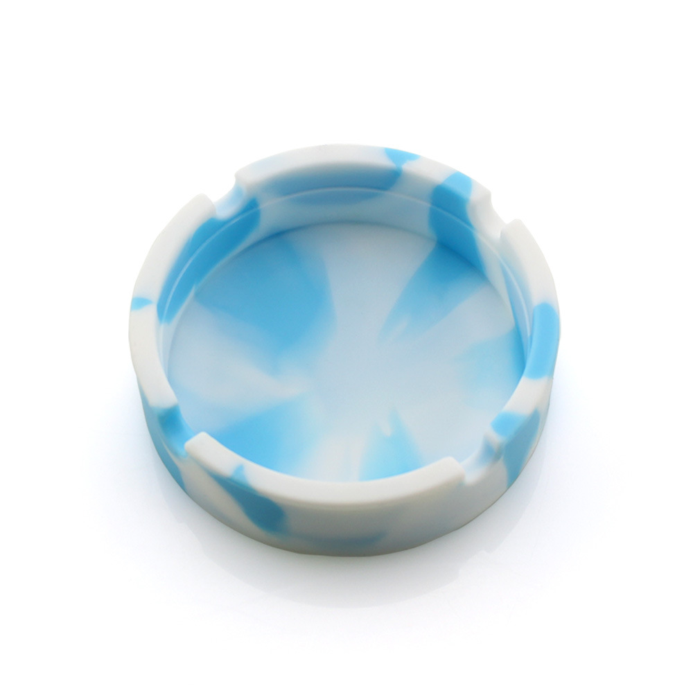 Picture of New silicone round ashtray camouflage mixed color psychedelic ashtray ashtray ashtray Cup printing logo ashtray