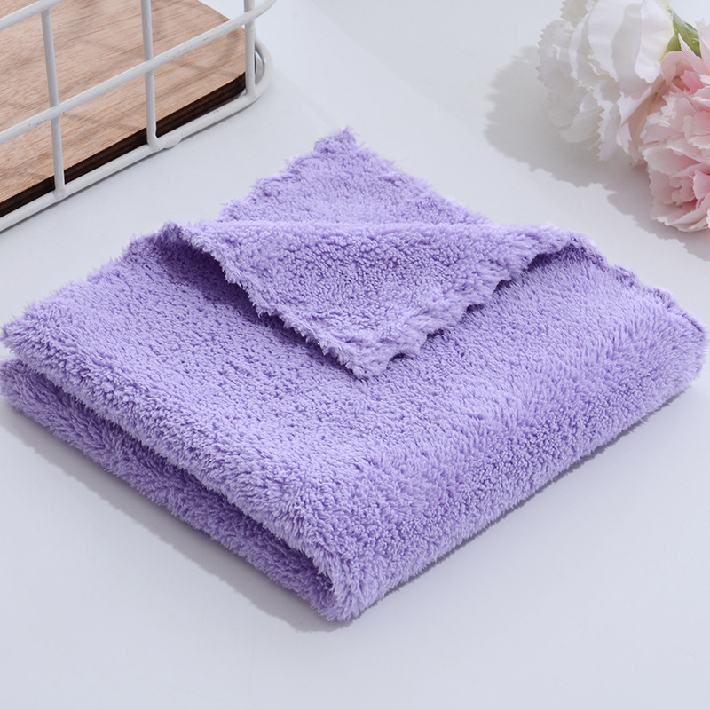 Picture of Square Towel 30*30 High-Density Coral Velvet Kidsren's Face Wash Towel Absorbent Logo Gift Welfare Kindergarten Rag