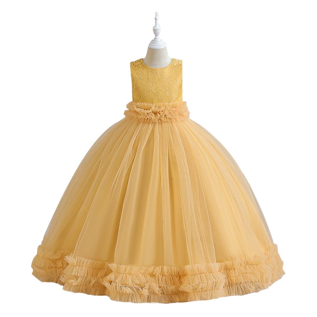 Girls' Dresses, Puffy Princess Dresses, Little Girls' Flower Girl Wedding Dresses, Host Dresses, Long Dresses for Older Children, Princess Style