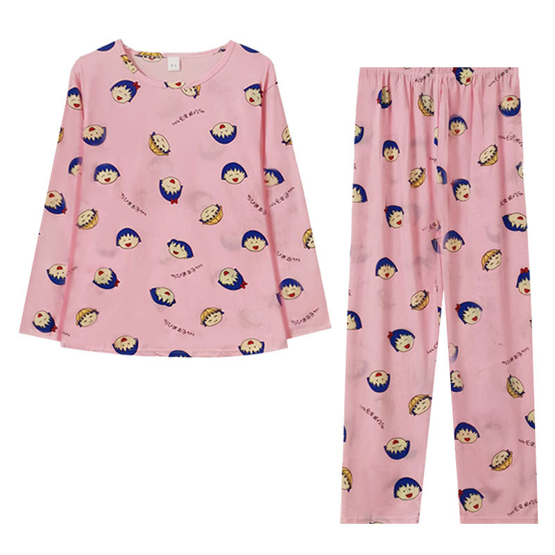 Picture of Factory Clearance Welfare Spring and Autumn Pajamas Women's Casual Comfortable Lady Style Long Sleeve Trousers Two-Piece Home Clothes