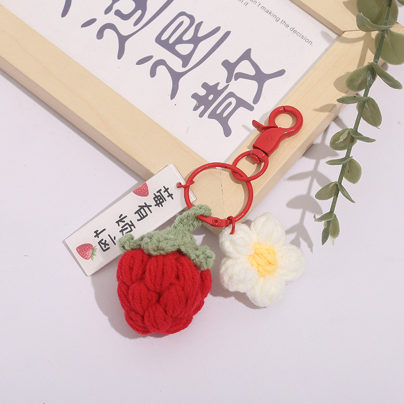 Picture of Wool knitted handmade pendant Persimmon Persimmon Ruyi keychain good thing happened pendant gift box accessories hanging jewelry