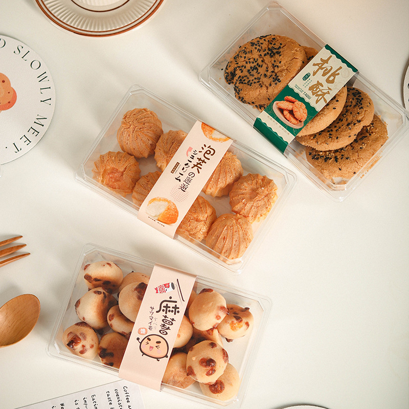 Peach Crisp Packaging Box Potato Old Pancake Bread Box Traditional West Point Transparent Heaven and Earth Cover Baking Packaging Box Packaging Box