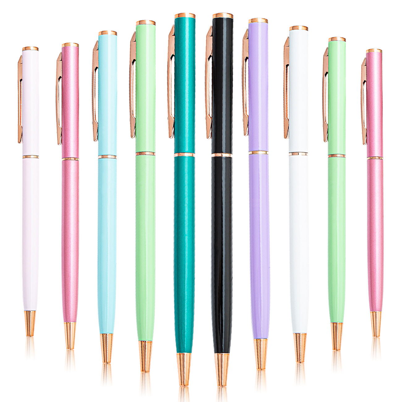 Picture of Metal pen flat head Gao Shi pen spot multicolored pen wholesale business advertising pen printing LOGO small Gao Shi ballpoint pen