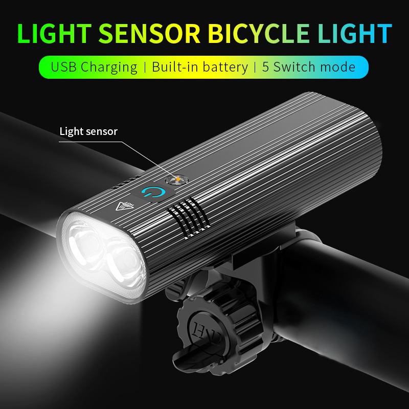 B3 Light-sensing Bicycle Light Headlight Charging Strong Light Flashlight Riding Equipment Bicycle Night Riding Accessories Mountain Bike Light
