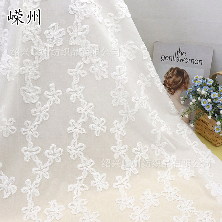 New Style Pure Cotton Three-Dimensional Full-Width Embroidered Hollow Embroidery Fabric for Shoes, Hats, and Dresses