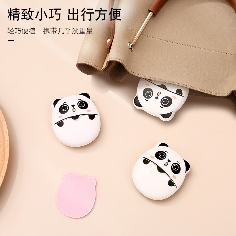 Panda Travel portable soap paper outdoor disposable soap piece hand soap piece soap flower cleaning 50