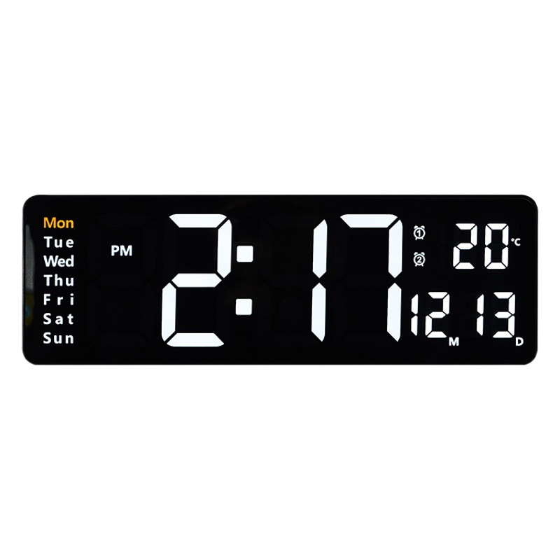 16inch Large Screen Function I Display Clock Digital Clock Simple Living Room Wall Clock Led Clock Electronic Clock Alarm Clock 6626