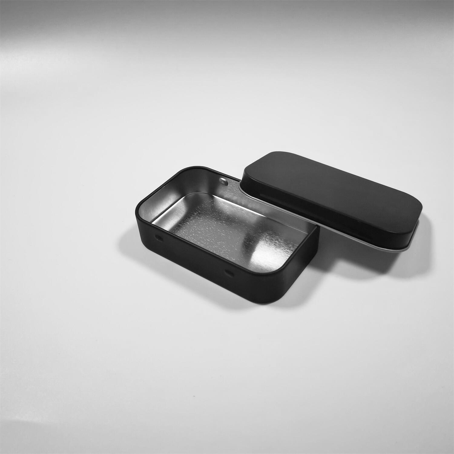 Picture of Square Iron Box Packaging in stock Silver White Push-pull Flip Instagram Small Iron Box with Window Opening Tinplate Box Iron Box
