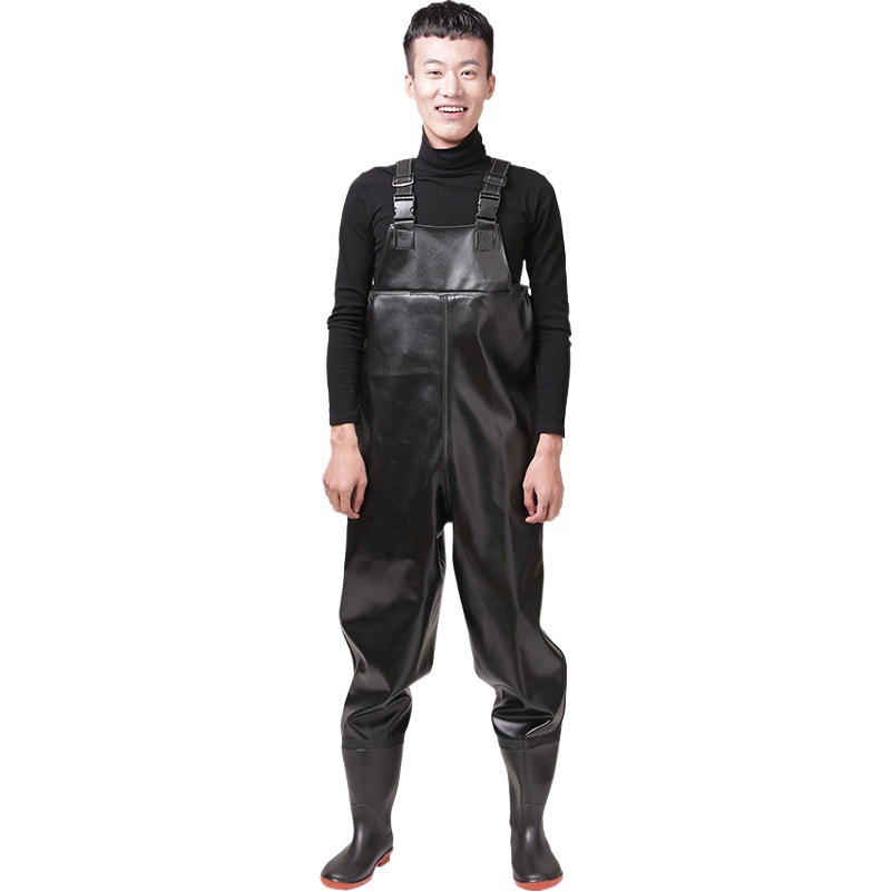 Cross-border Rain Pants Fishing Pants Waterproof Leather Fork Half-length Water Pants Men's Catching Fish Pants Thickened Water Pants