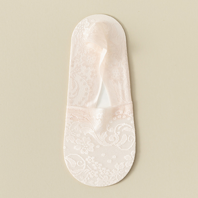 Picture of Deep Jacquard Lace Women's Boat Socks Spring and Summer Sweat-absorbent Invisible Boat Socks Women's Thin Shallow Mouth Low-side Boat Socks for Children