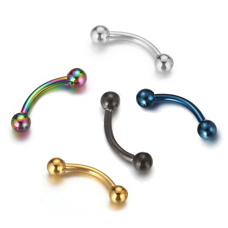 5/Pack 2 spherical eyebrow ring stainless steel spherical eyebrow nail body puncture supply foreign trade Wholesale