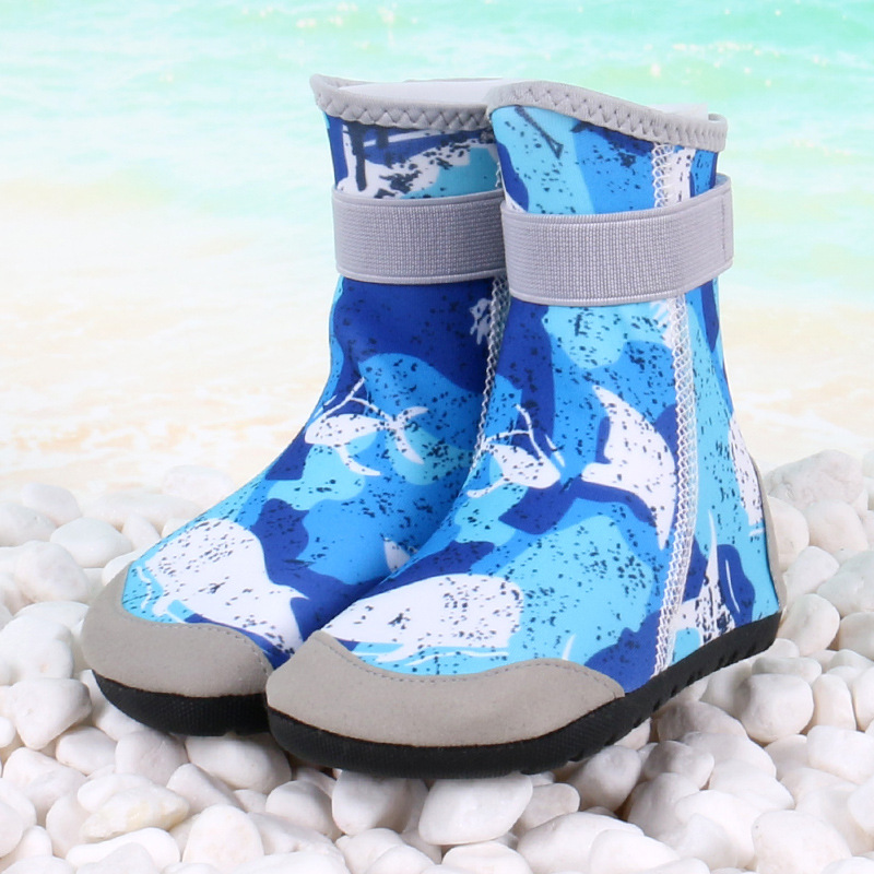 Picture of Children's high-tube beach shoes and socks non-slip anti-collision quick-drying baby swimming trail shoes adult seaside sea wading shoes