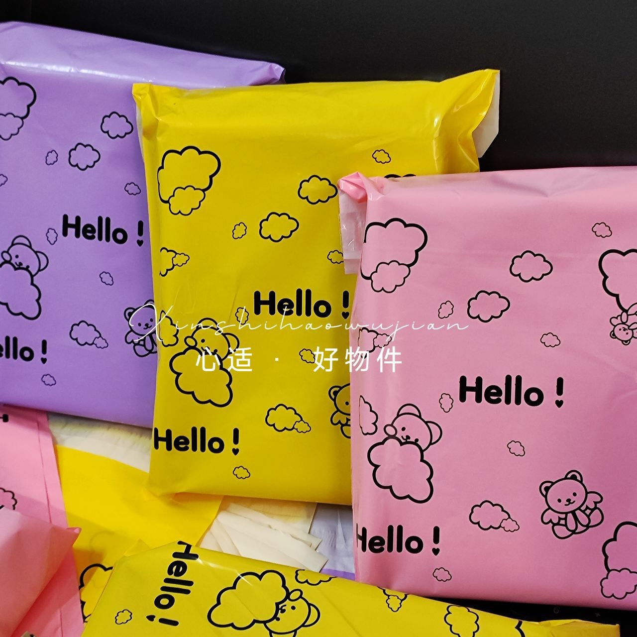 ins purple bear express bag aircraft box waterproof packaging bag cute cartoon express bag color express bag batch
