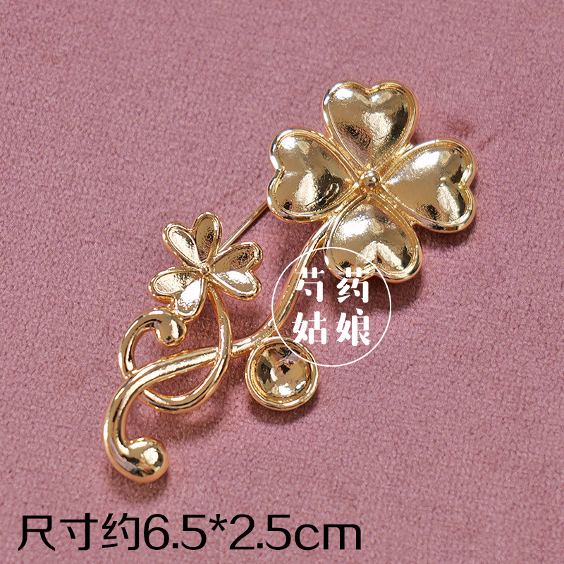Picture of New Product Mother-Of-Pearl Brooch Jewelry/Intangible Cultural Heritage National Style Dot Green Base Embryo/National Style Holiday Event Handmade DIY Materials