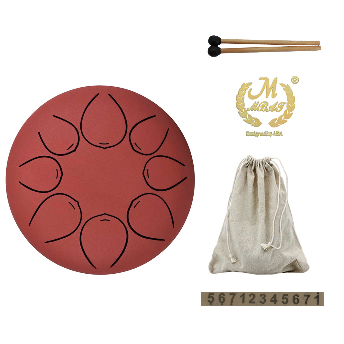 Picture of Foreign Trade Cross-border 5-inch Ethereal Drum C- tune Forget Worry Drum Adult Steel Tongue Drum Children Beginner Percussion Instrument Jing Worry Drum