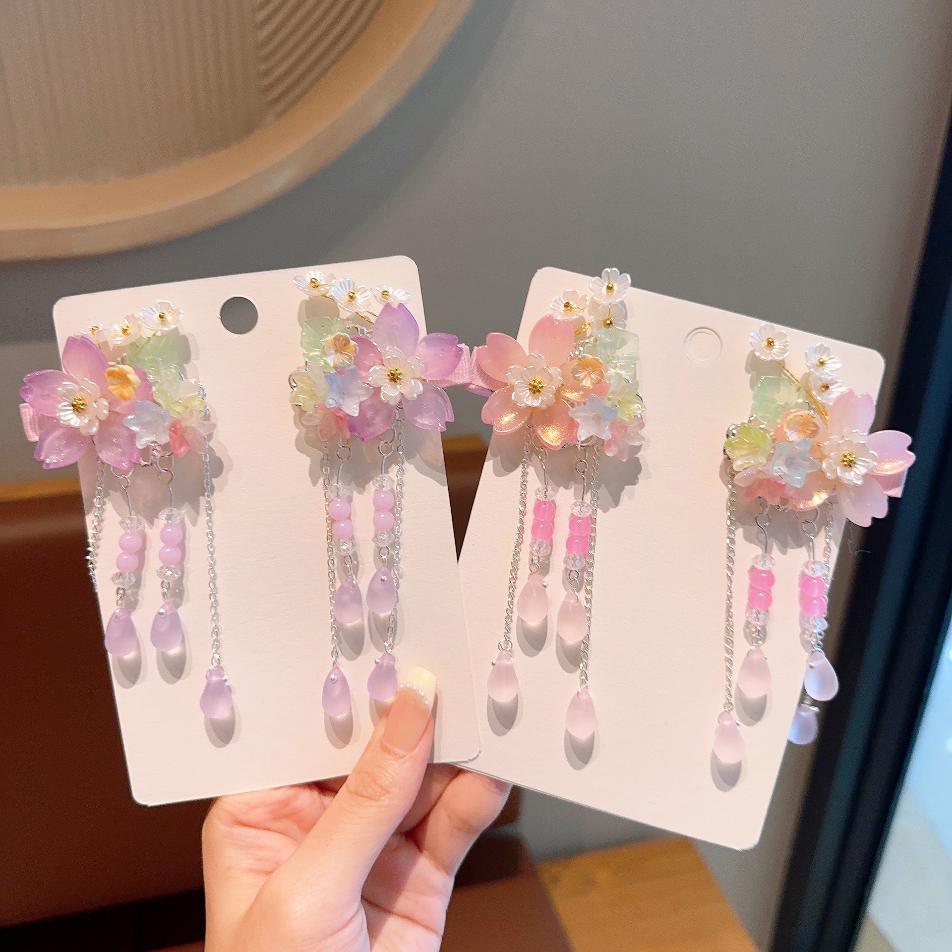 Picture of New Hanfu Headwear Children's Ancient Dress Princess Tassel Hairpin Chinese Style Little Girl's Antique Step Hairpin Headwear