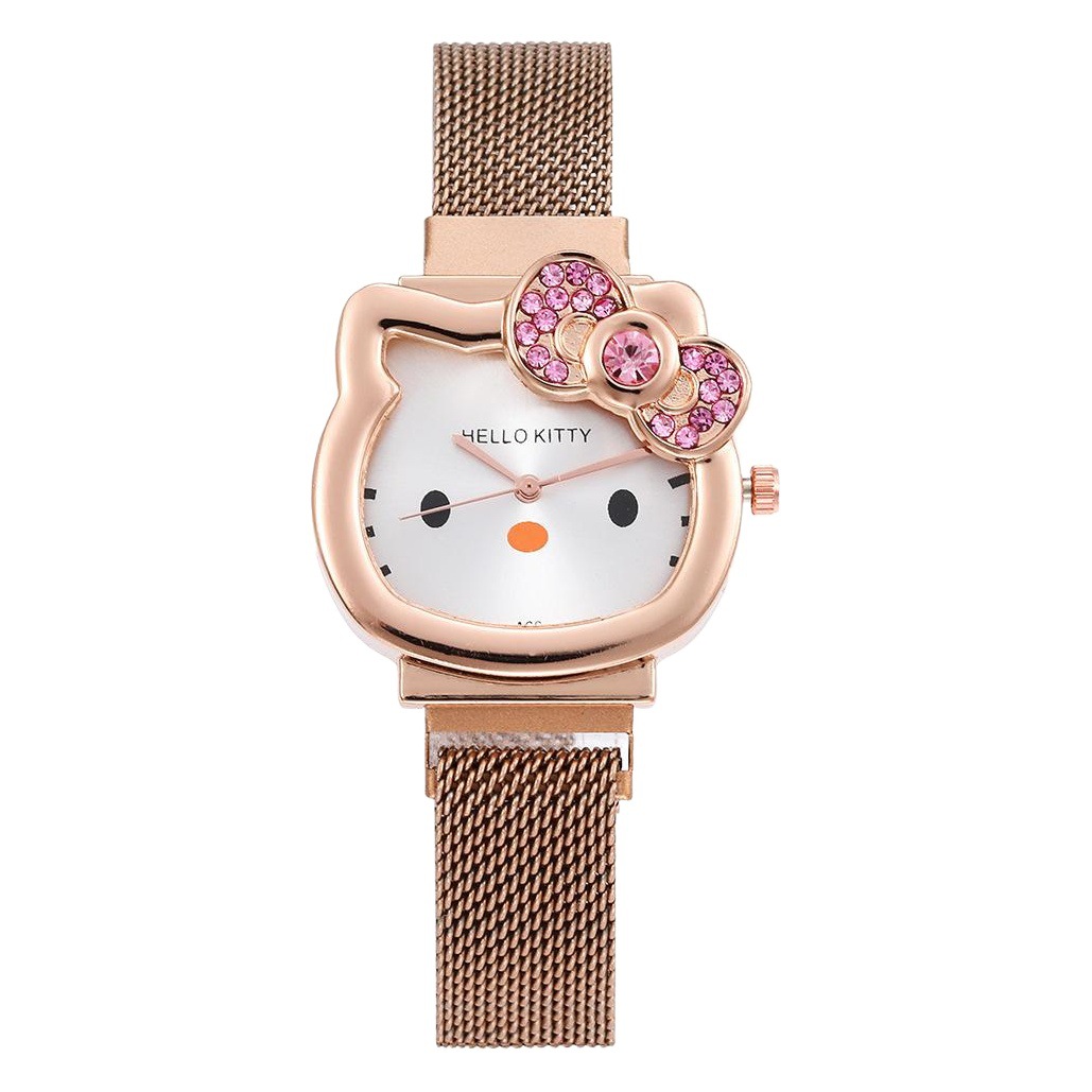New Cute Cartoon Watch Kidsren's Watch Magnet Strap Kt Cat Boy Girl Student Watch Cross-Border Foreign Trade
