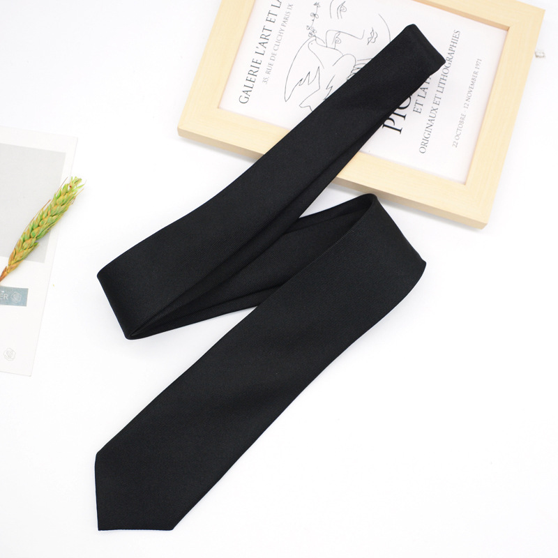 Picture of Jk Tie Female K-Style Japanese Style Preppy Style Black 7cm Hand-Tied School Uniform Uniform Knot-Free Short Student Trend