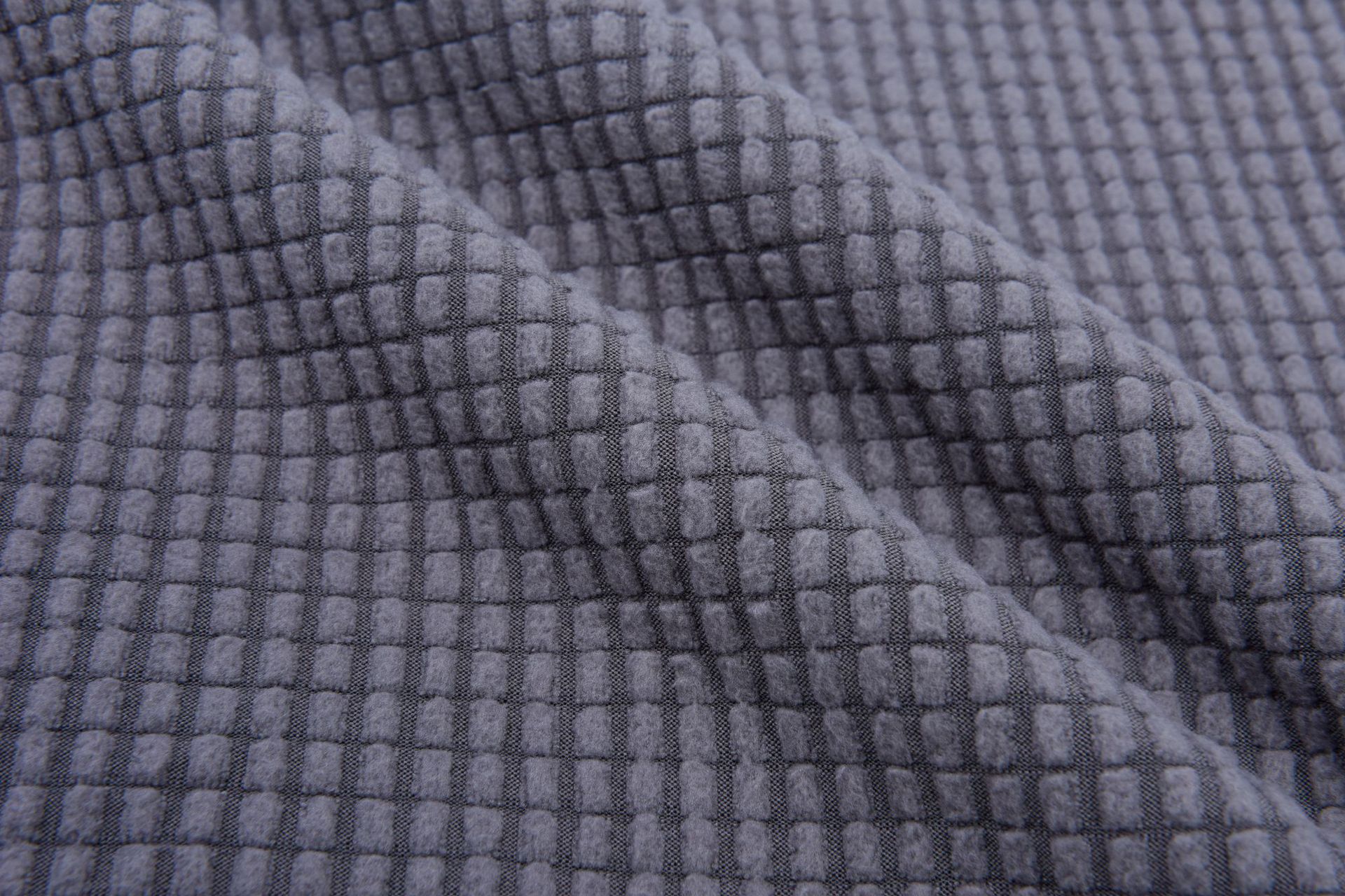 Picture of in stock pineapple plaid fleece sofa cover fabric wholesale waffle corn grain plaid jacquard flannel fabric