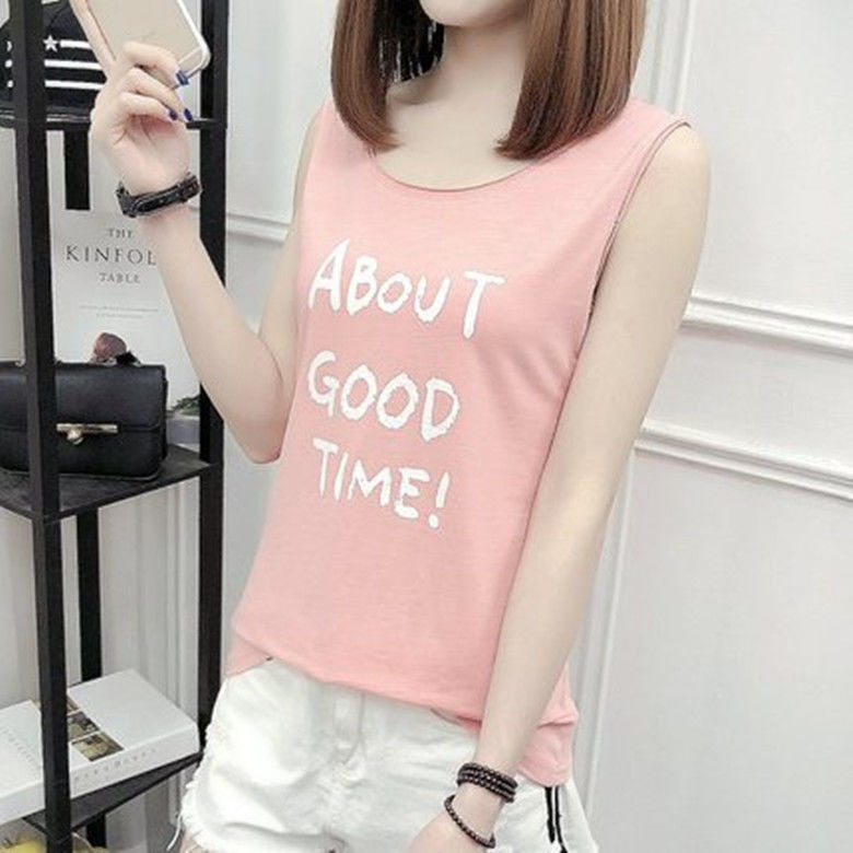 Picture of Pure Cotton Vest for Women, Loose Fit, Plus Size Women's Clothing, 2024 Summer Base Shirt, Camisole Top, Short Style, Can Be Worn Outside