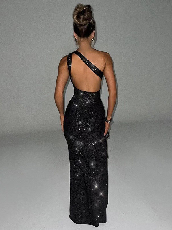 Picture of AliExpress dress Spring and Autumn New Dress Long Dress Split Sexy Neck Tight Waist Long Women's dress
