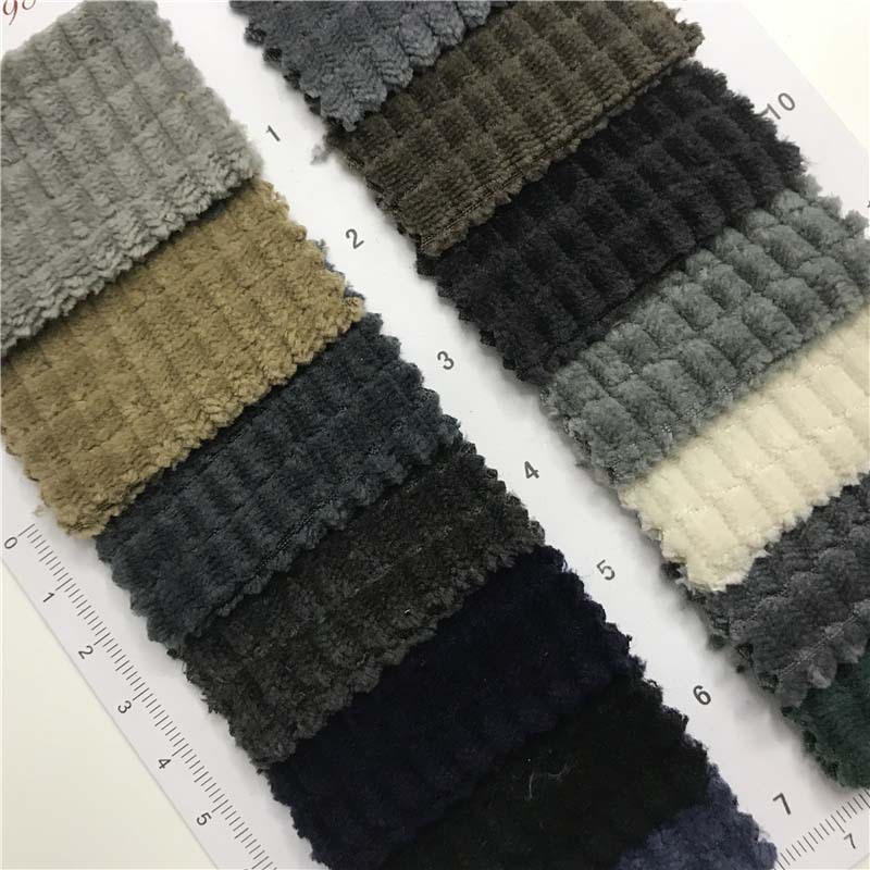 Wash-free high-elastic 4.5 pit waffle corduroy 14 color spot supply jacket set fabric 1351296