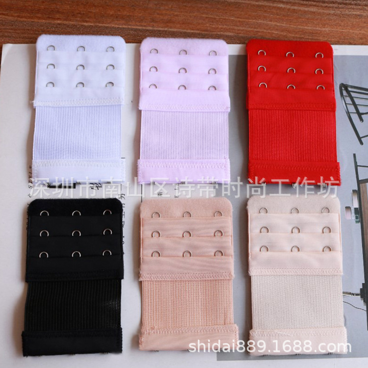 Elastic Extension Buckle Stainless Steel Elastic Bra Three Rows Three Buttons Bra Extension Buckle Back Buckle Elastic Three Buttons