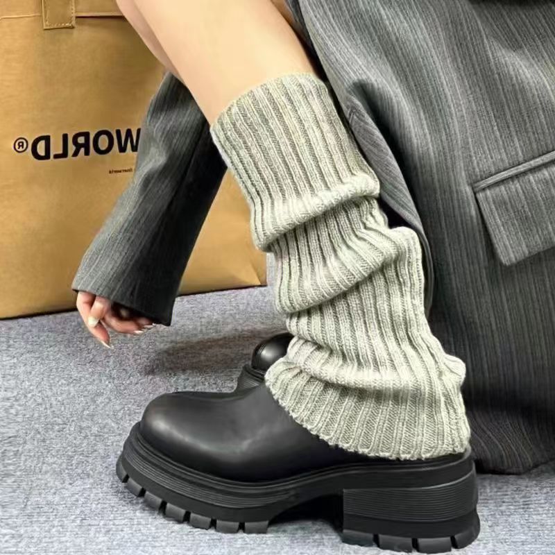 Autumn and Winter Casual Sexy Knitted Pile Socks Leg Covers Jk White Stockings Set Popular Trendy Mid-Calf Socks for Women Y2K