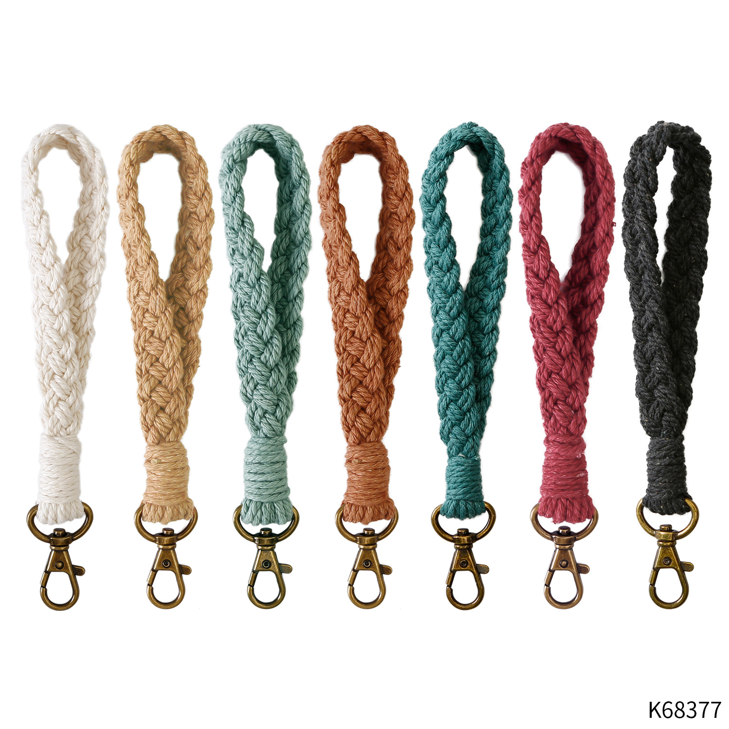 Hand-woven key chain pendant accessories Amazon DIY cotton rope pendant crocheted key with lanyard jewelry