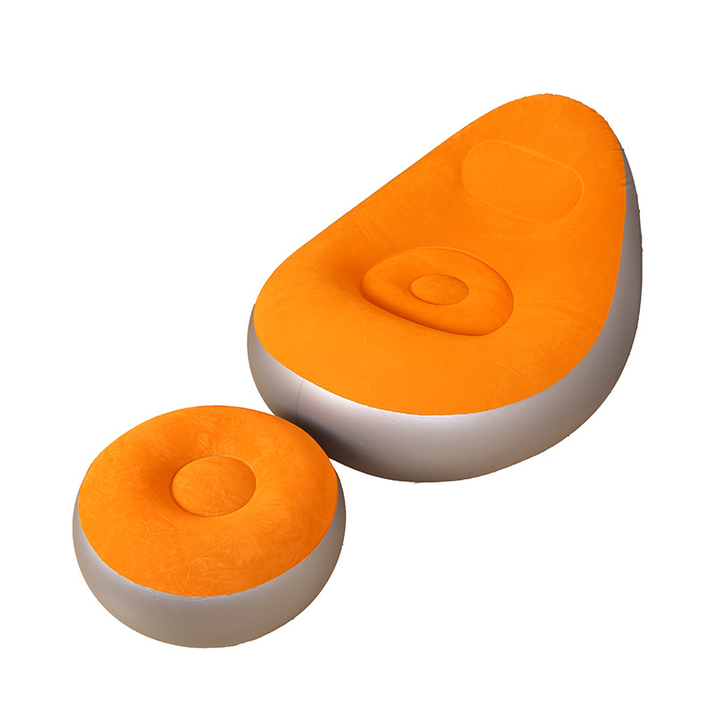 Picture of Cross-Border Inflatable Sofa Pvc Flocked Bean Bag Foldableable Storage Single Inflatable Backrest Lounge Chair