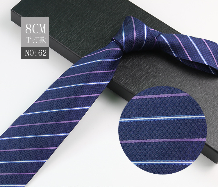Picture of Men's Tie Business Shirt Stripesd Security Professional Formal Wear Wholesale Plus Logo Manufacturer 8cm Hand-Made