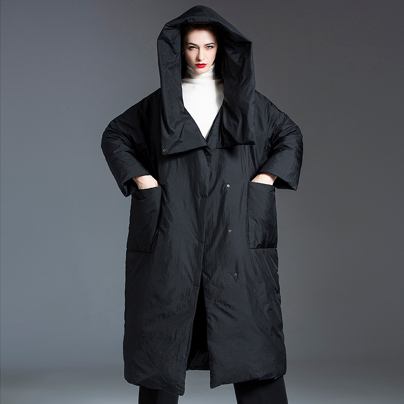 Picture of Down Jacket Women's 2025 New Korean Style Mid-Length Thickeneded Over-The-Knee Women's down Jacket Hooded 90 White Duck down Jacket