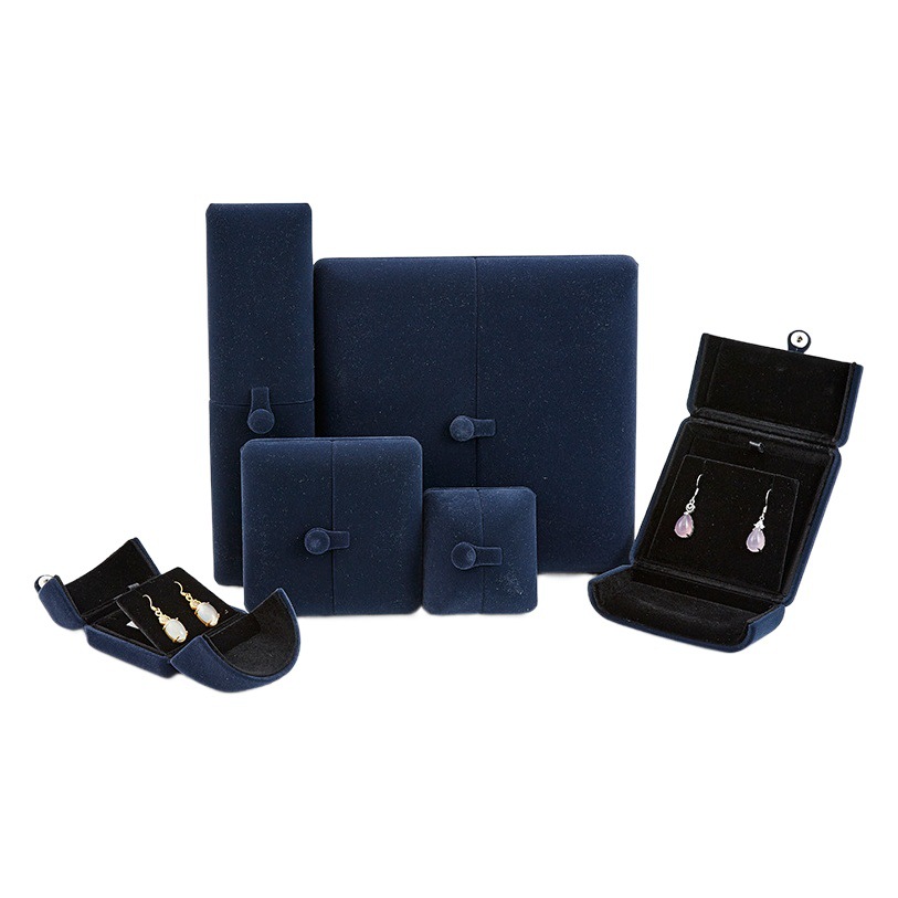 Double Flannel Snap Jewelry Box Jewelry Packaging Box Ring Storage Box Pendant Bracelet Necklace Box