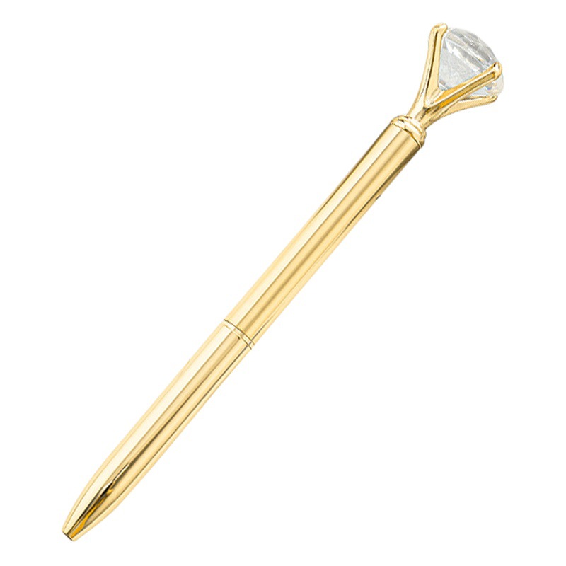 In stock hot sale metal rod big diamond ballpoint pen crystal diamond pen gift promotion printable logo advertising pen