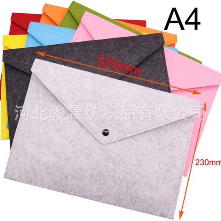 Wholesale Felt Document Bag Business Office Envelope-Style A4 Data Storage File Bag Document Pouch Thickened and Durable