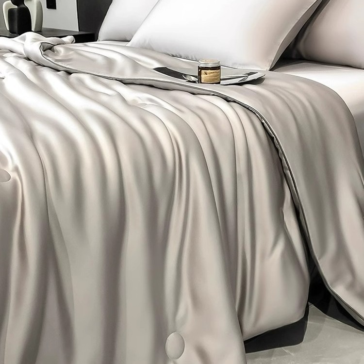 Picture of Lyocell Tencel Summer Quilt Summer Cooling Quilt Summer Cooling Ice Silk Air Conditioning Quilt Four-Piece Set Single Thin Quilt Machine Washable
