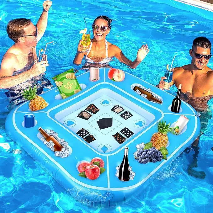 Picture of Inflatable Tanning Pool Spray Water Toy Double Lounge Chair Baby Sunshade Seat Water Slide Adult Floating Lounger