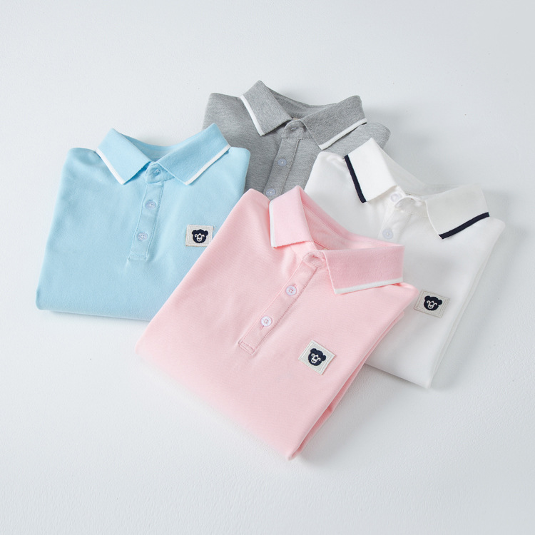 Picture of Children's Base Shirt 2023 Spring and Autumn New Long Sleeve Top Boys and Girls Cotton Polo Shirt T-shirt for Middle and Large Children's School Uniform