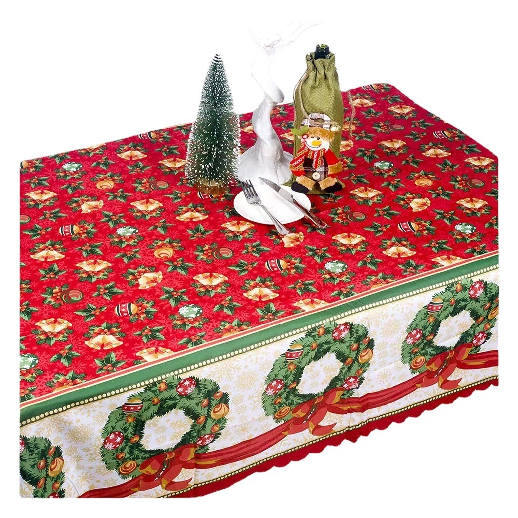 New Creative Christmas Printing Tablecloth Amazon Cross-border Hot Holiday Table Decorative Tablecloth Polyester Table Towel