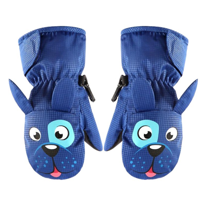 New Children's Ski Gloves Fleece-lined Girls Cartoon Cute Boys Baby's Mittens Waterproof Non-slip Hand-tightness