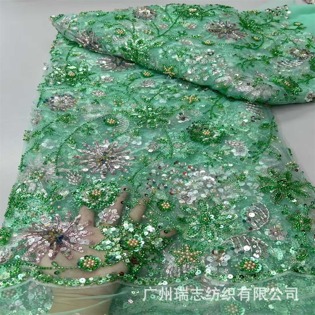 European and American evening dresses, embroidered fabric sequins, beaded tube dresses, Lolita lace lace fabric, dress lace
