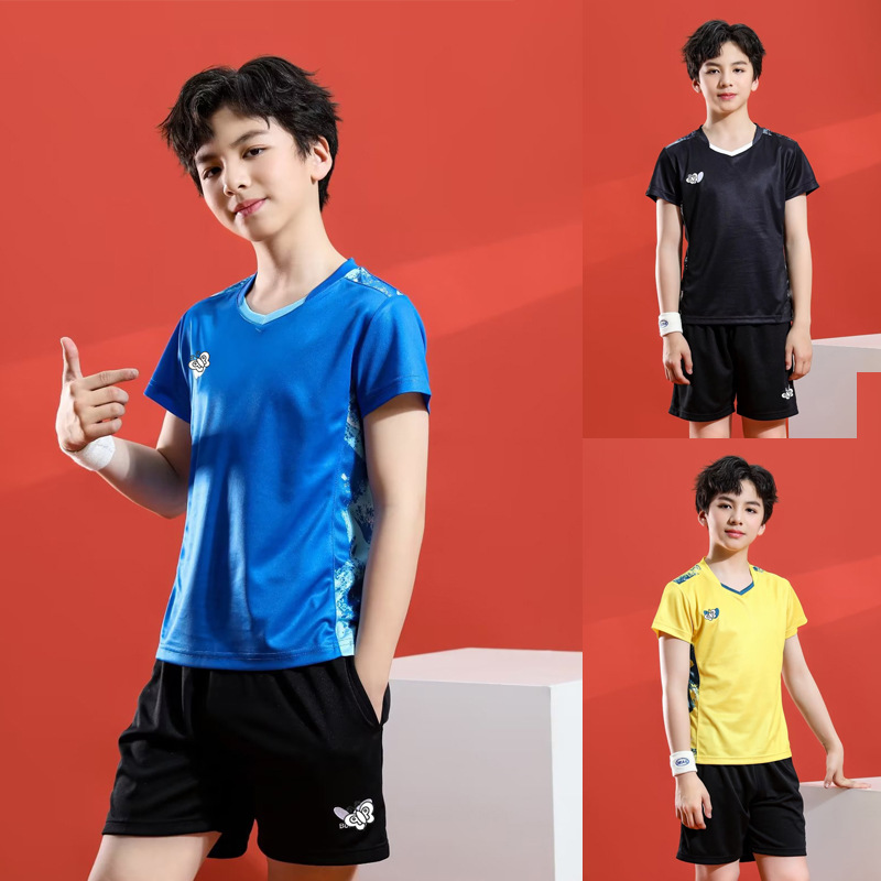 New table tennis clothes sportswear top for boys and girls short sleeve quick-drying printing table tennis competition clothes summer 231
