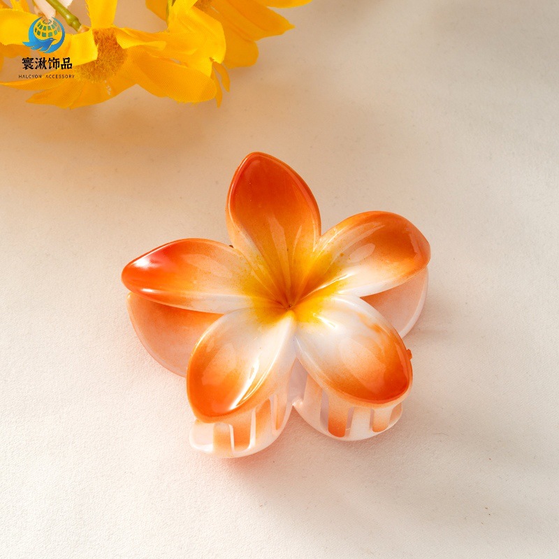 Picture of Cross-border egg flower clip large high-grade gradient Flower hairpin back head updo ponytail shark clip headdress