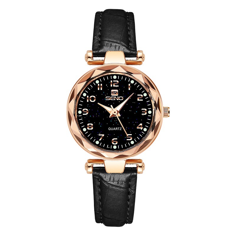 Douyin Kuaishou e-commerce watches with starry sky fashion Joker waterproof ladies belt watch SENO generation hair