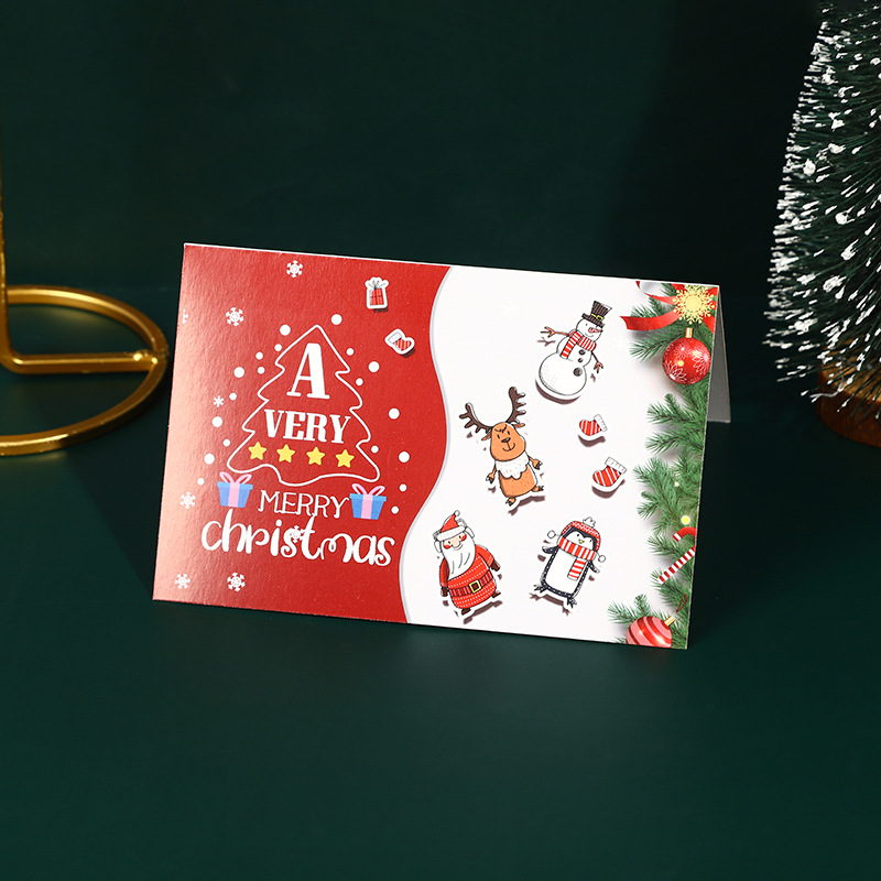 Picture of Cross-Border Amazon Christmas Greeting Card Christmas Eve Handwritten Blessing Card Flower Gift New Year Gift Card Manufacturer