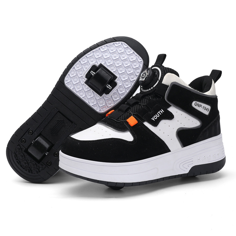 Manufacturer's 2025 New Mesh Double-Wheel Heelys Shoes, Children's Roller Skates, Essential Sports Buckles for Lazy People, Ready for Sale
